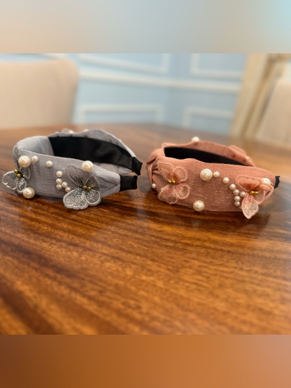 Pearl & Butterfly Knotted Headband Set 
Pink & Blue Boutique NEW - Picture 4 of 12